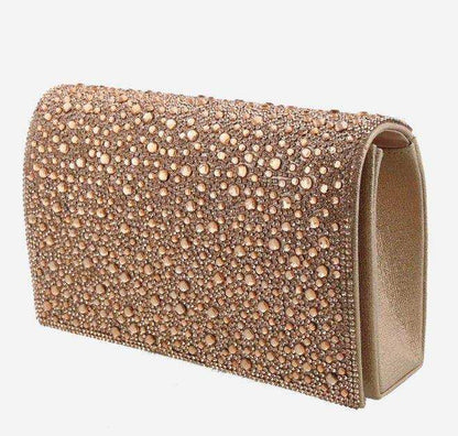 HB-89Q Rhinestone Clutch - D'Moda Shoes